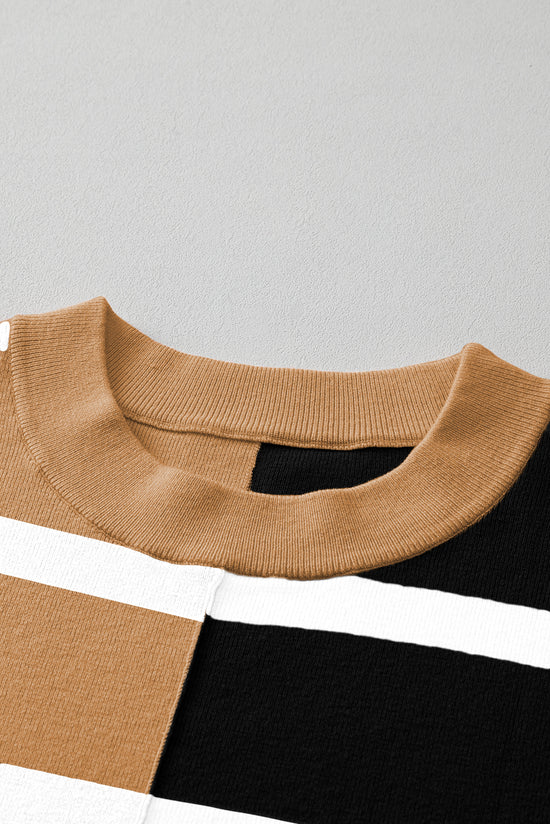 Color Block beige over-dimensional sweater *