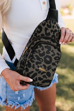 Bolso de hombro impreso de leopardo