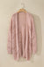 Pink Casual Hollow Knit Dolman Sleeve Cardigan