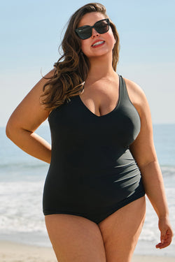 Maillot de bain une pièce noir grande taille *