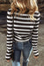 High collar knit sweater and black striped slim cutting