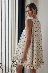 White mini-checkered Robe *