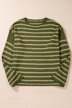 Decreeed sweater with scratches and falling shoulders green *