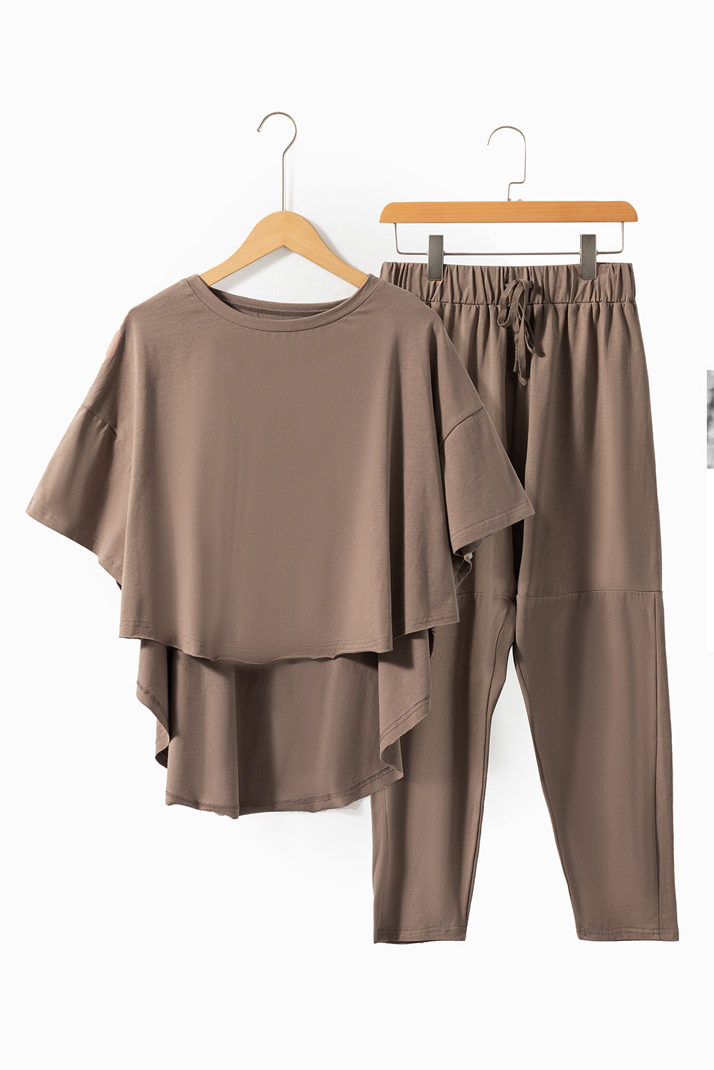 Simplemente Taupe Conjunto de pantalones de ajuste y pantalones de ajuste en cuadros bajos