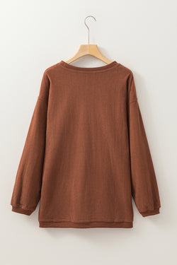 Brown corduroy oversized sweatshirt