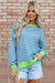 High-lower tunic-tunic sweatshirt with contrasting stripes *