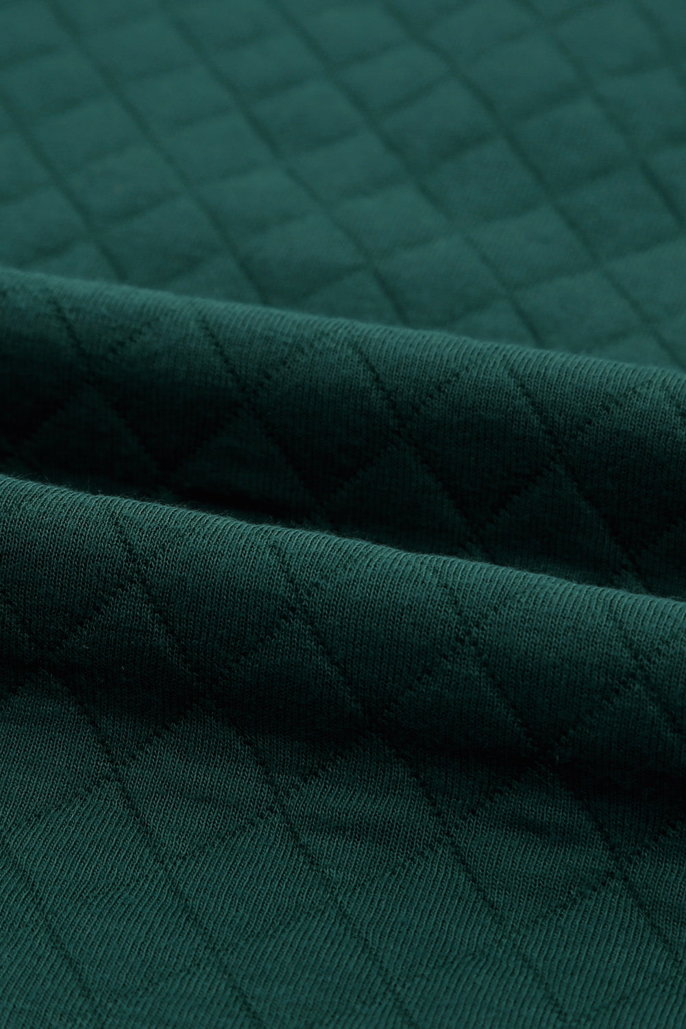 Sweat-shirt Green Geometric Texture Plaid Trim