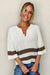 Short-collar-collar-collar t-shirt in notched and brown striped