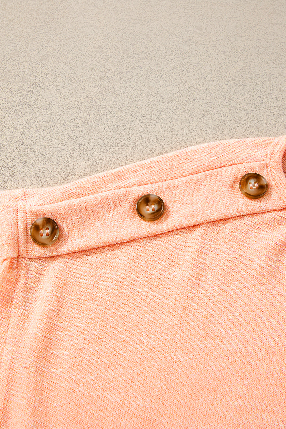 Apricot Botón Pink Detalle Batwing manga toe casual