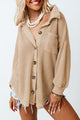 Decreeed shirt buttoned in khaki embossed