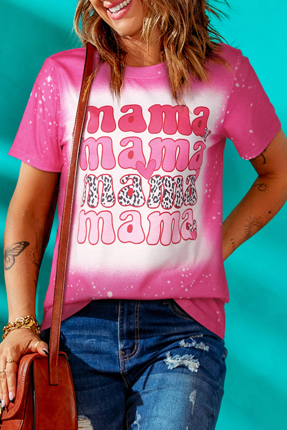 Rose Mama Letter Imprimer Graphic Tie Dye