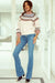 Khaki sweater with high neck and ribbed trim with geometric pattern