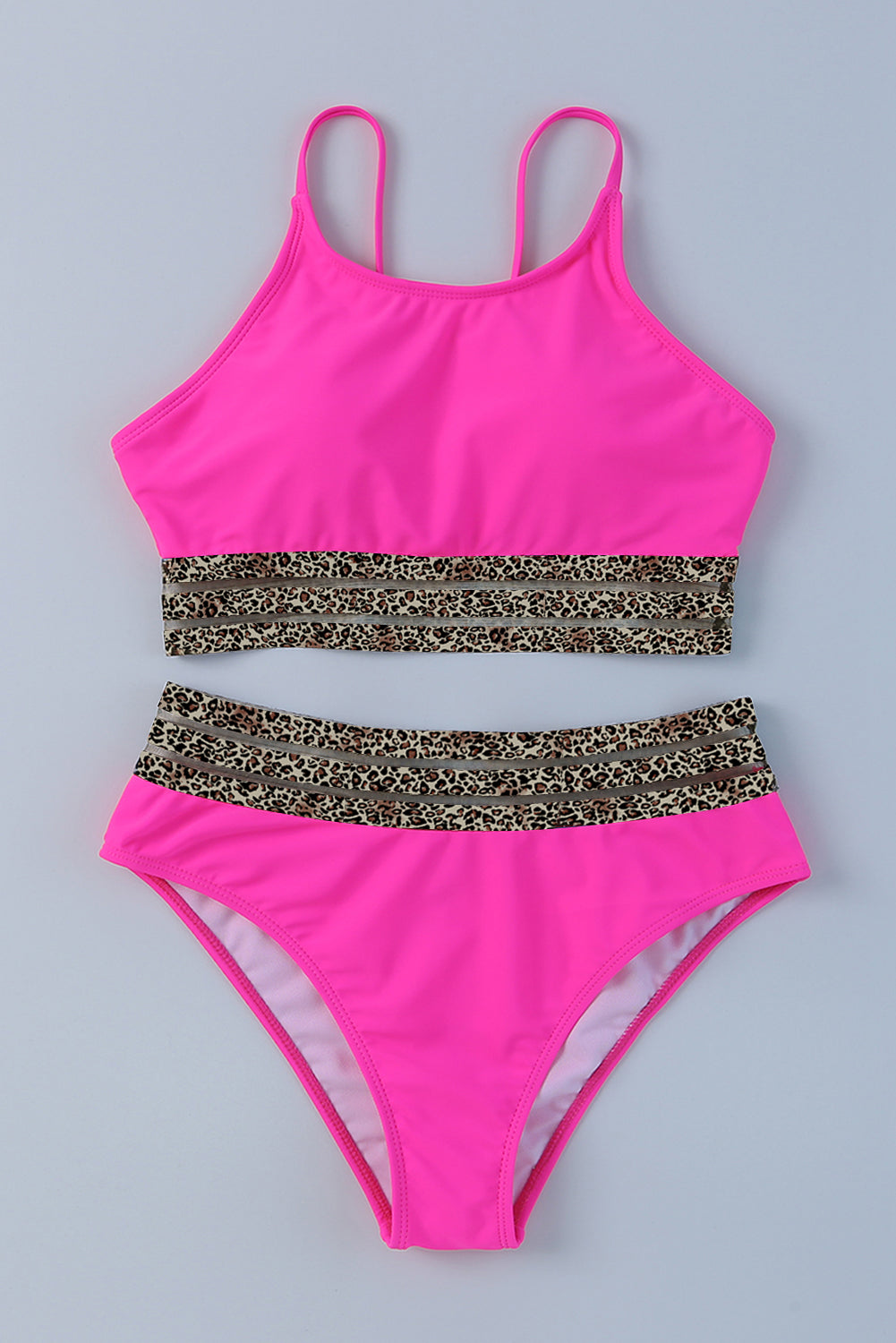 Costume da bagno bikini da 2 pc di rosa leopardo leopardo