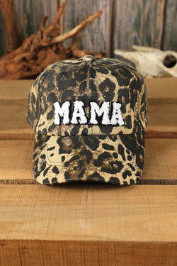 Casquette de baseball léopard brodée Leopard MAMA