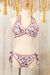 Bikini set bare back with red floral knot with toric seal