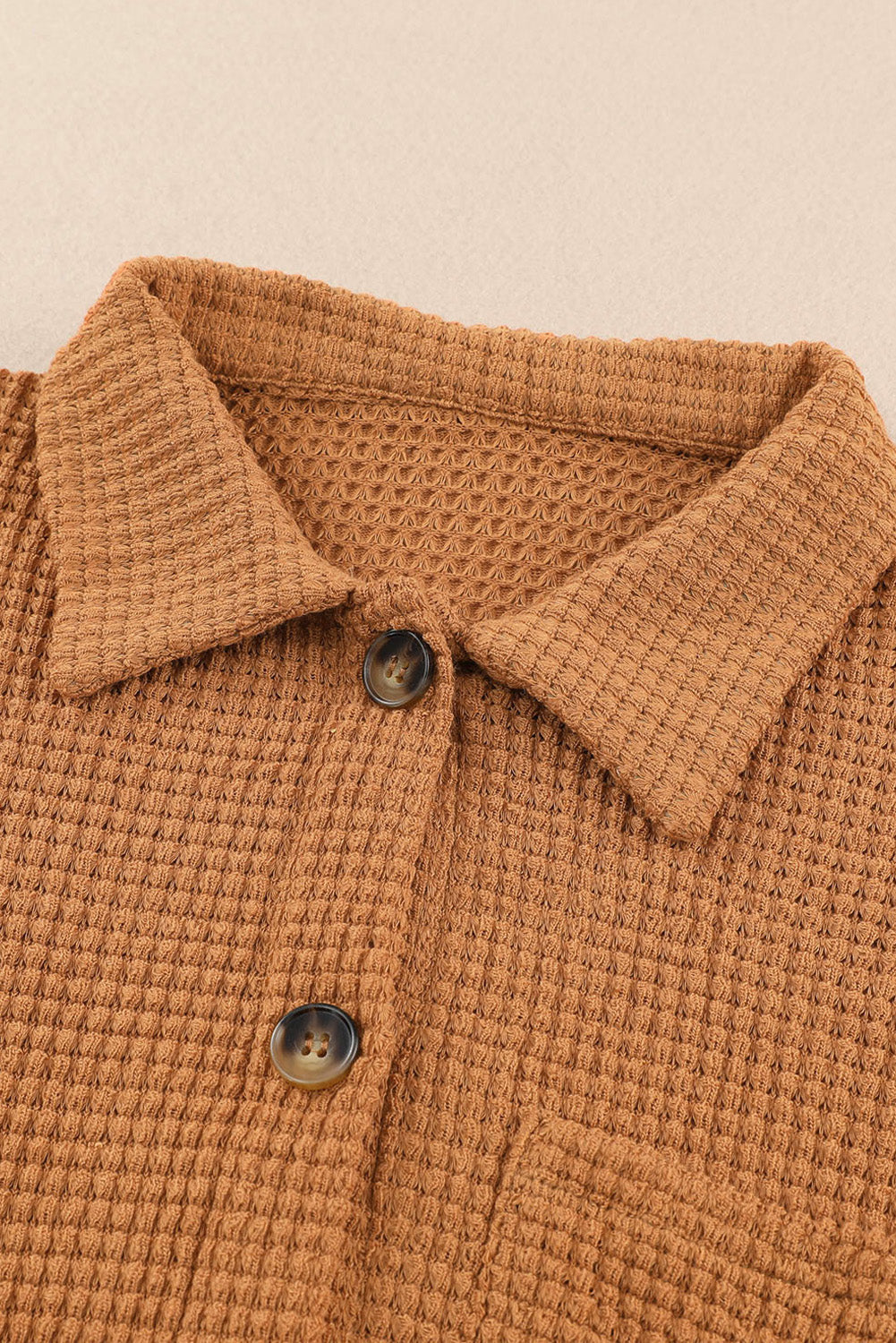 Botón Brown Waffle Button Camisa informal