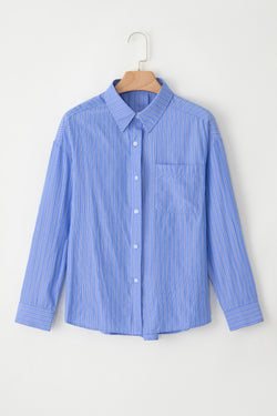 Blue striped relaxed striped shirt