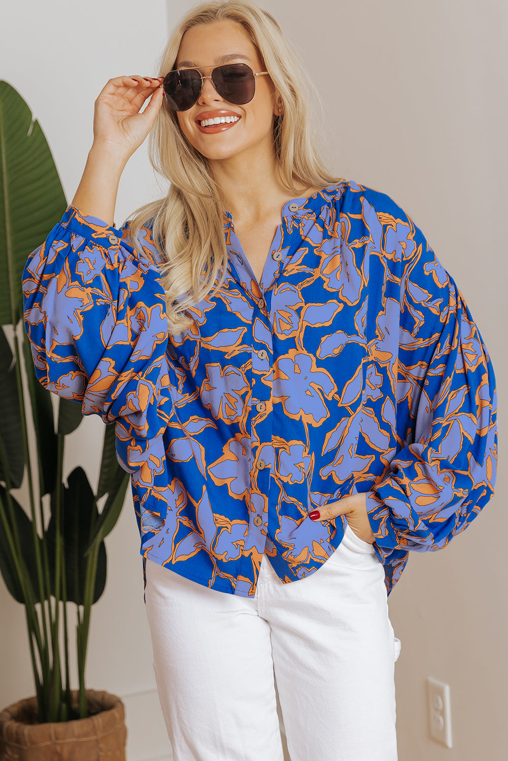 Chemise ample boutonnée à manches chauve-souris *-A WOMAN WE LOVE