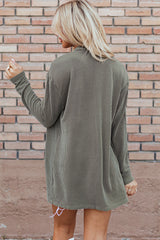 Cardigan en tricot ouvert sur le devant avec cordon vert mousse-A WOMAN WE LOVE
