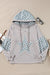 Beau Blue Floral Patchwork Star Print Drawstring Hoodie