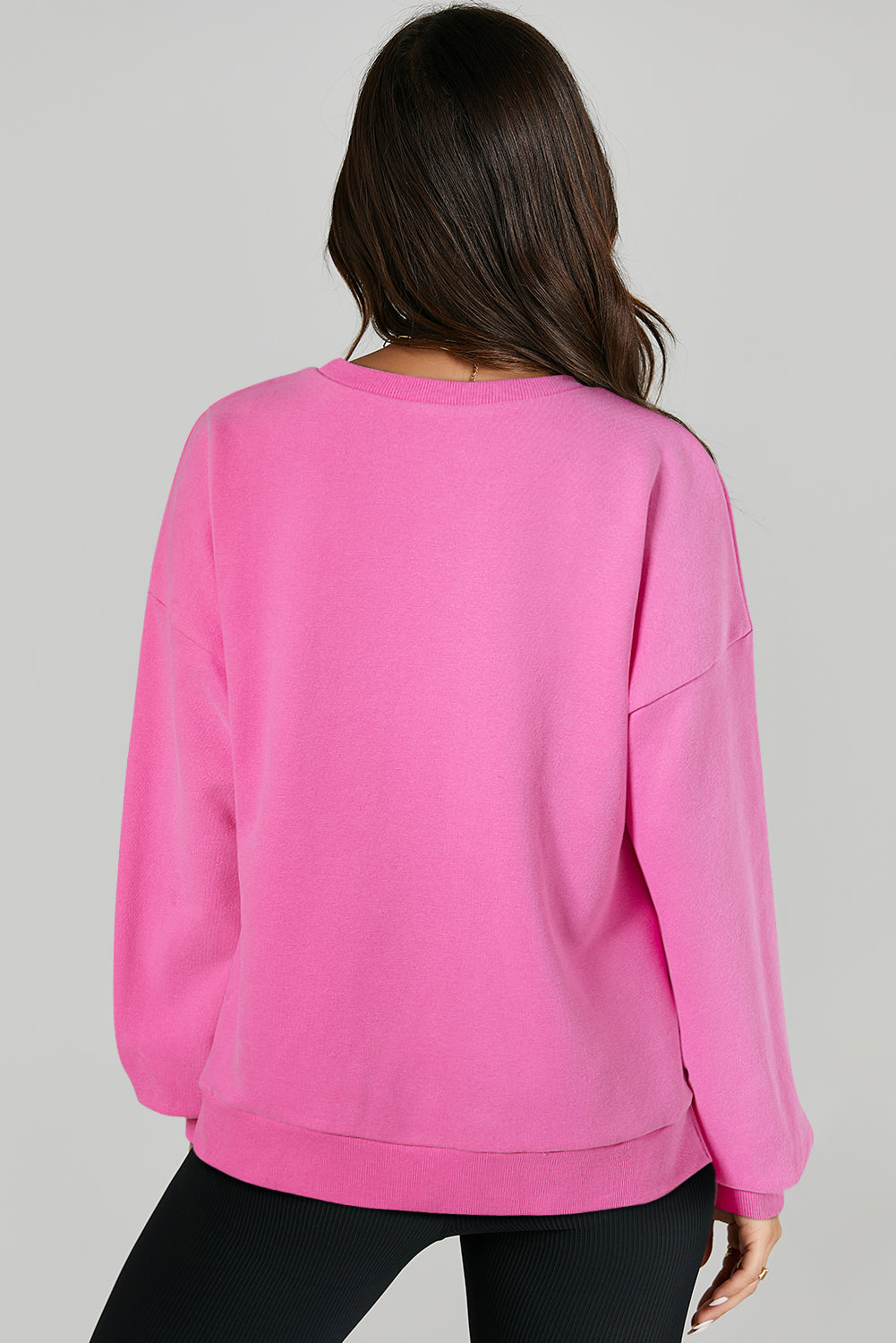 Bonbon Solid Fleece Drop Shoulder Alto Swinshirt