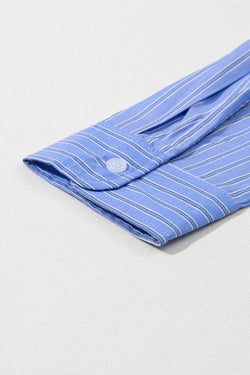 Blue striped relaxed striped shirt