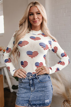 White body with long sleeve in glitter mesh Americaa