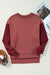 Mineral Red Two-Tone Patchwork Drop Shoulder Sweatshirt