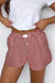 High waist shorts Vichy print Red tiles *