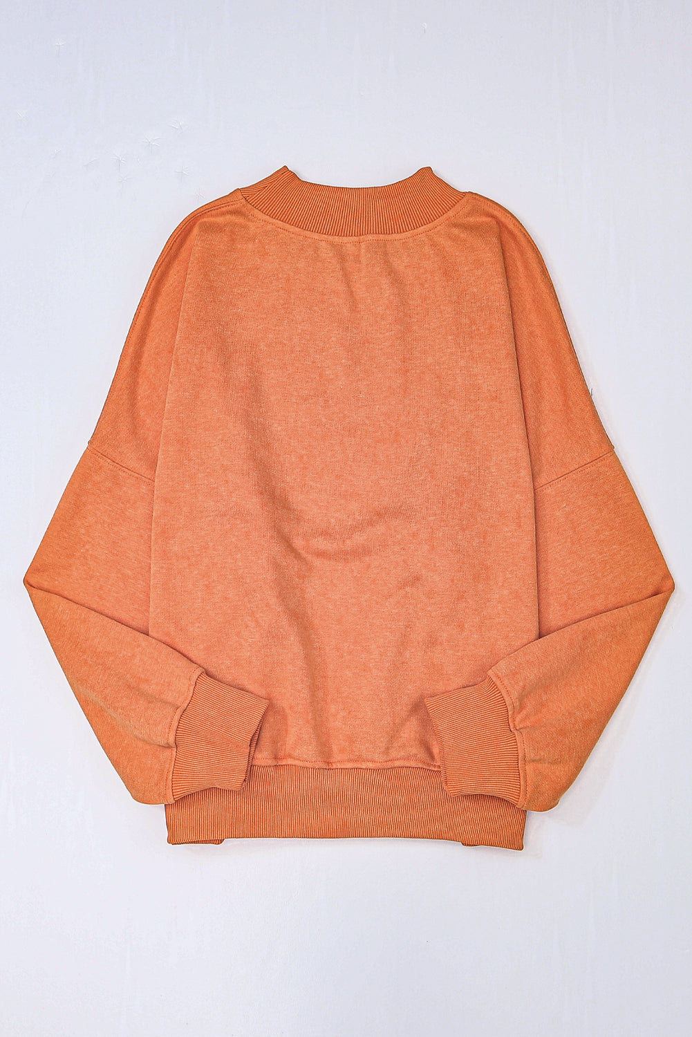 Orange Drop Schulter -Crew -Nackenpullover Sweatshirt