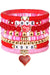 Ensemble de bracelets perlés en forme de coeur rose Valentines LOVE XOXO