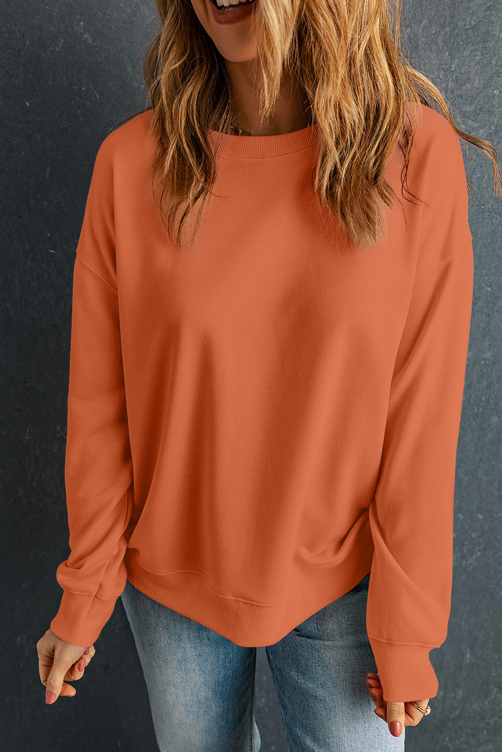 Solid Solid Solid Classic Grewneck Pullover Felpa