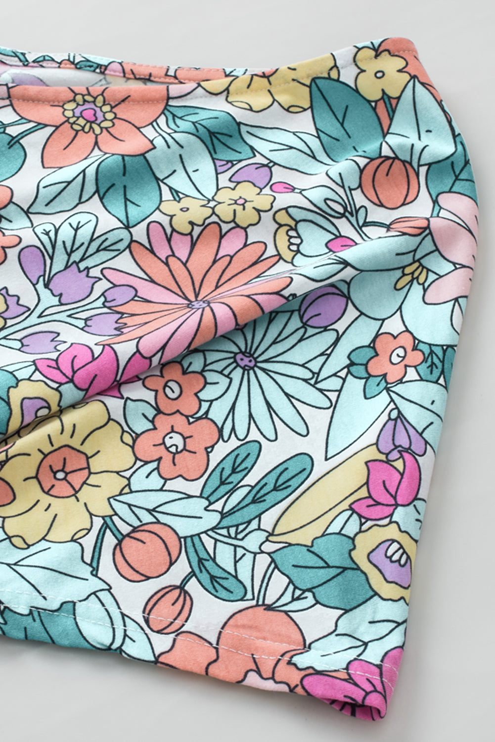 Multicolor Plus Size Summer Floral Print V Neck Blouse