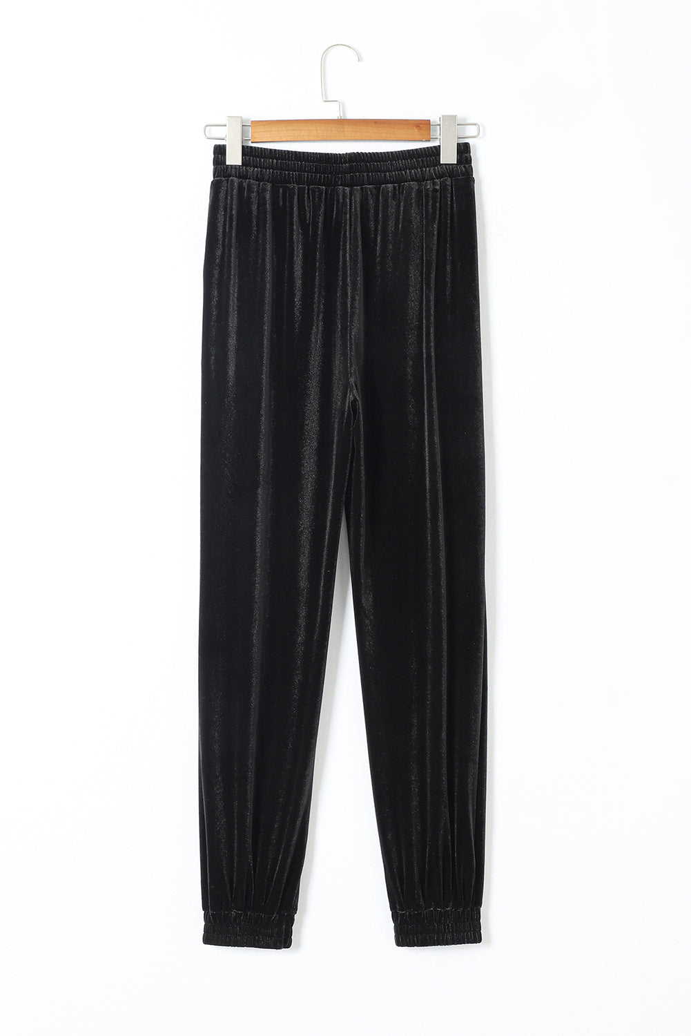 Pantalón jogger de terciopelo liso negro