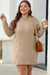 Larly knitted knitting sweater dress with drooping shoulder