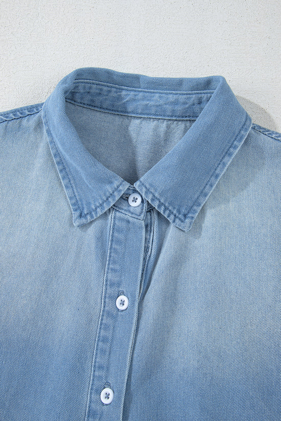 Drove shirt in the medium -sided denied denim