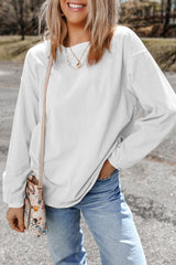 Sweat oversize en velours côtelé blanc
