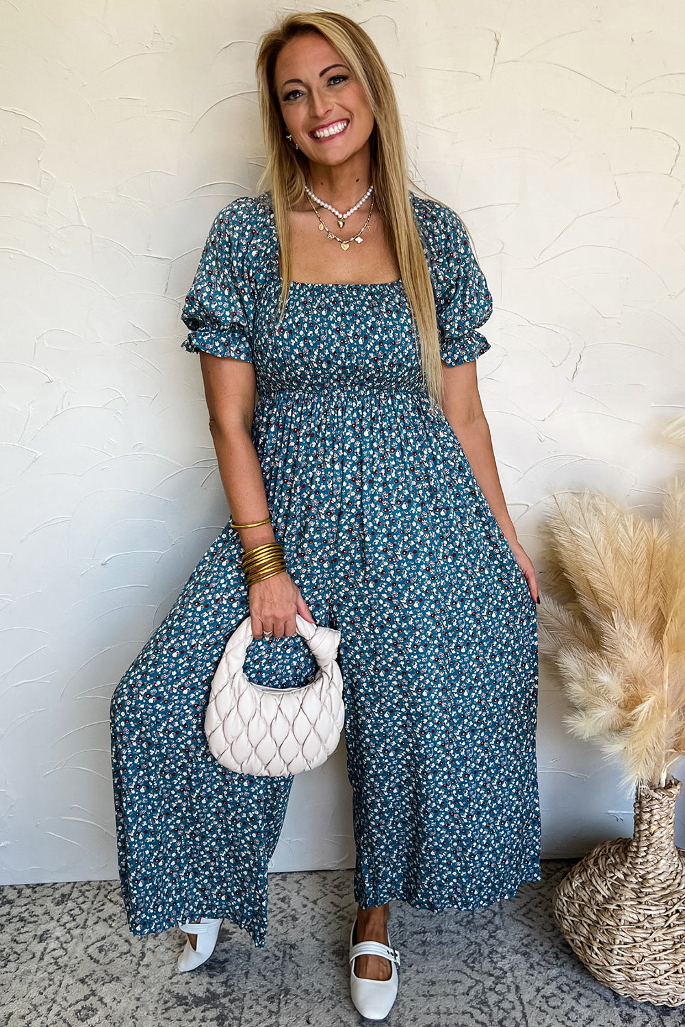 Combinaison bleue vintage bohème florale *-A WOMAN WE LOVE