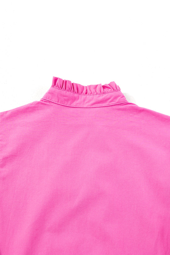 Robe à plusieurs niveaux avec col en V et manches flottantes colorblock Ric Rac rose fraise