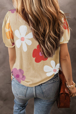 Camiseta con burbujas y estampados de flores *