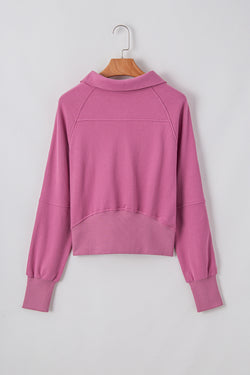 Sweatshirt with uphill collar with kangaroo pocket and quarter-Valérian zipper