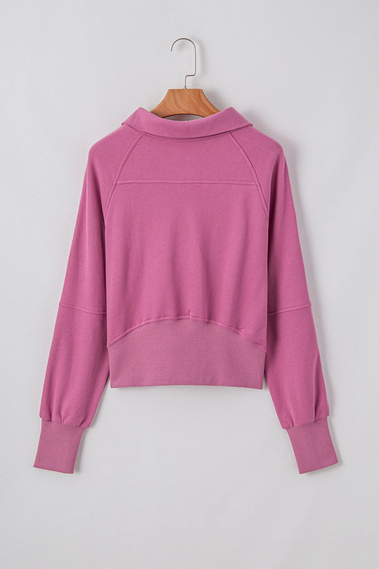 Sweatshirt with uphill collar with kangaroo pocket and quarter-Valérian zipper