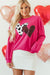 Strawberry Pink Sequin Double Heart Graphic Sweatshirt