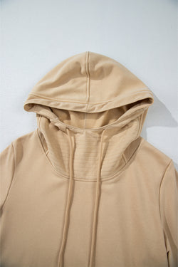 Parchment Cozy Drawstring Hoodie with Zippered Pocket