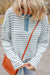 Long sleeve top Henley Textured with sky blue stripes *