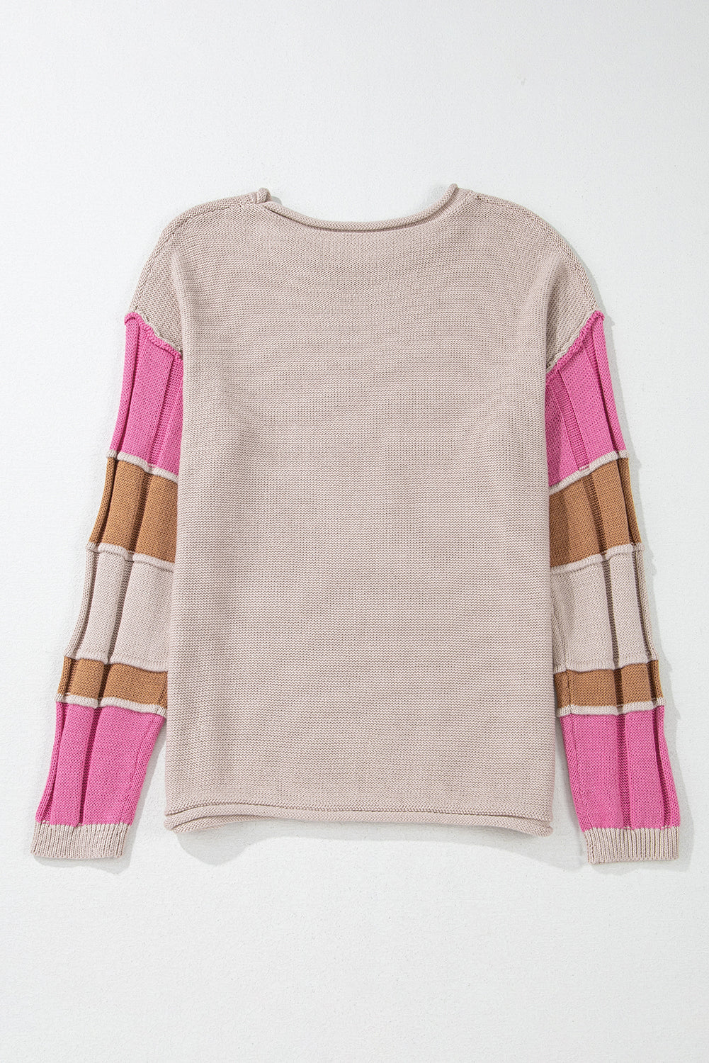 Simplement taupe colorblock couloir exposé pull rond