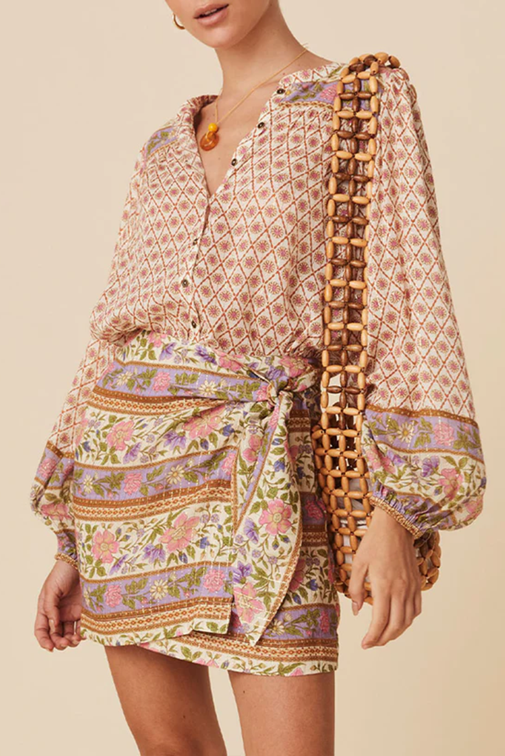 Chemise à manches bouffantes à imprimé floral *-A WOMAN WE LOVE