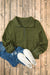 Moss Green Mock Neck Sweatshirt with Kangaroo Pocket and Quarter Zip Closure