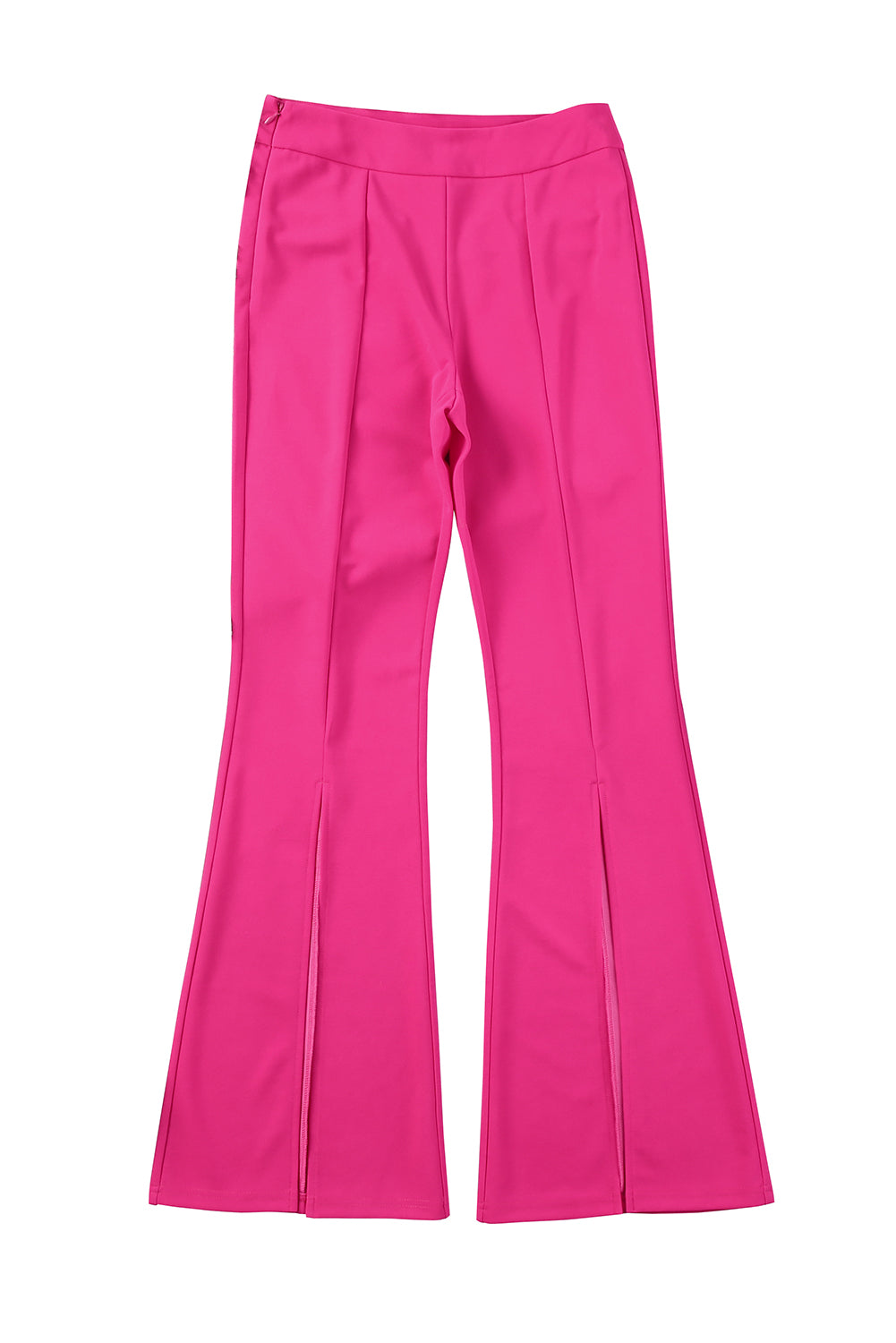 Pantalones de cintura alta con dobladillo dividido rosa