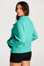 Aruba Blue Quarter Zip Sweatshirt with Stand Collar and Kangaroo Pocket